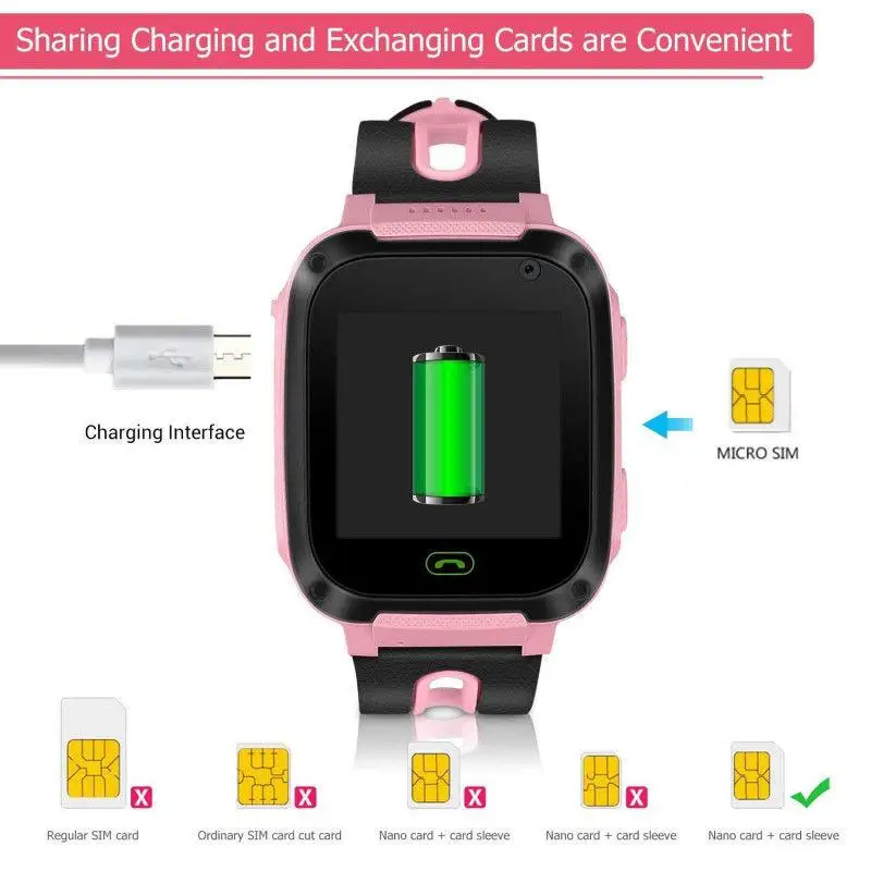 

Children Smart Watch Waterproof Dial Call Smartwatch GPS Antil-lost Location Tracker Kids Phone Watch For Boys Girls Gifts