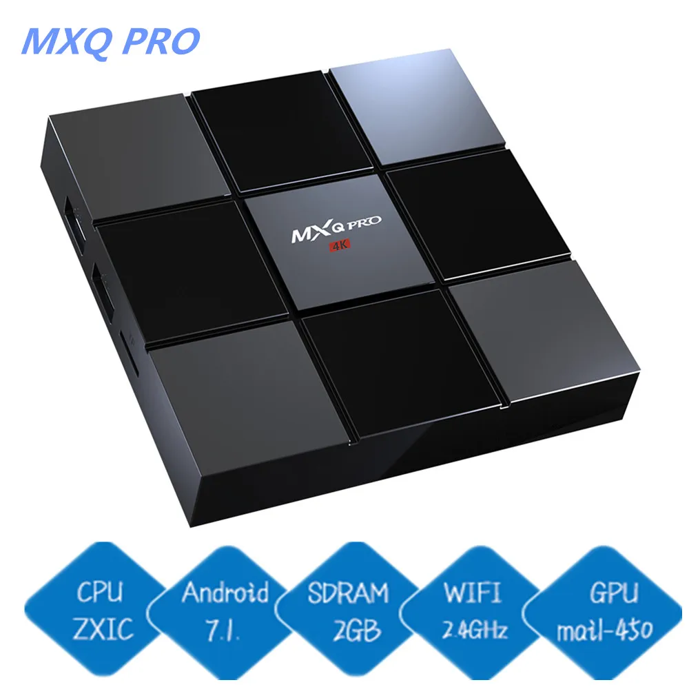 MXQ PRO Android 7 1 ТВ коробка ZXIC ZX296716 2 ГБ DDR3 + 32 EMMC 2.4g WiFi Media Player Поддержка 4 К H.265 100 Мбит/с