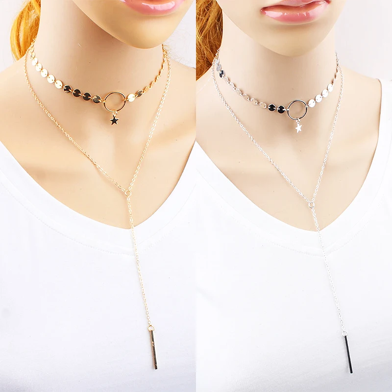 New Fashion 1PC Adjustable Graceful Star Handmade Long Tassel Necklace Double Layer for women Party jewelry | Украшения и