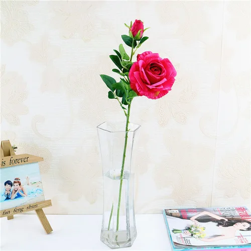 Настоящее прикосновение Роза Рождественские украшения для дома Шелковый