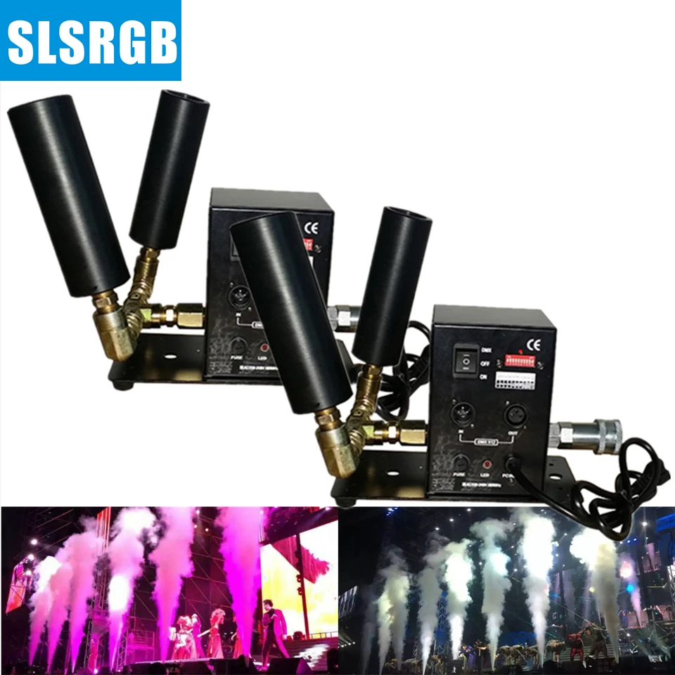 SLS 2 шт./лот двойная насадка CO2 Jet Machine LED Stage DMX Высокое качество 90 В/240 в дымовой