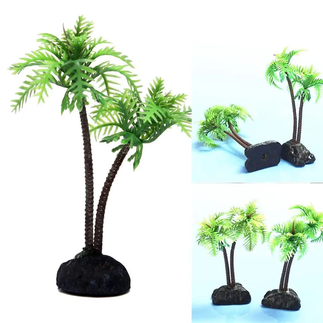 Artificial Green Water Plants Coconut Tree Fish Tank Landscape Aquarium Casual Plant 3g Decoration | Дом и сад
