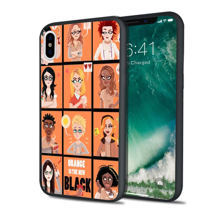 Capa ORANGE-новый черный мягкий силиконовый чехол для телефона iPhone XS Max XR 7 8 Plus 5s 5 SE 6 S iPod