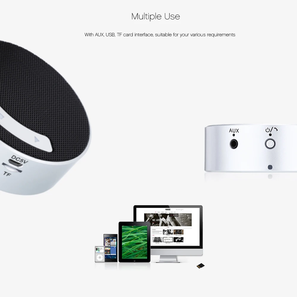 Беспроводной Bluetooth динамик Портативный беспроводной плеер с сенсорной панелью