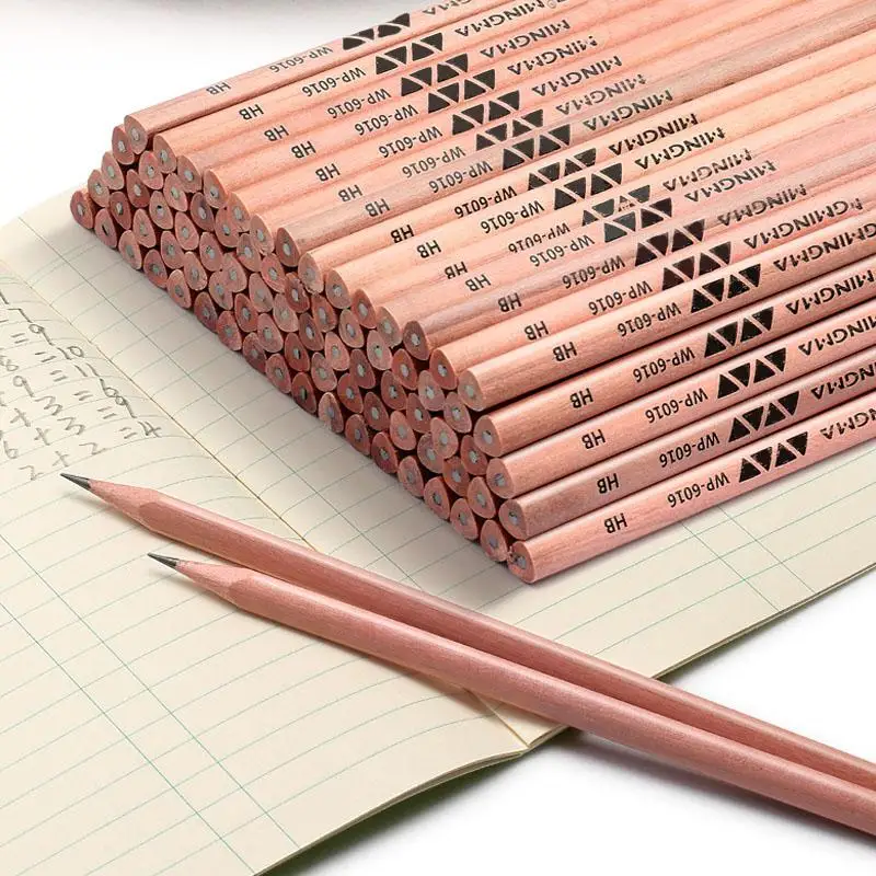 New Arrival Sketch Pencil Set HB Triangle Wooden Graphite Sketching Pen Stationery 50Pcs Writing Exam Drawing | Канцтовары для