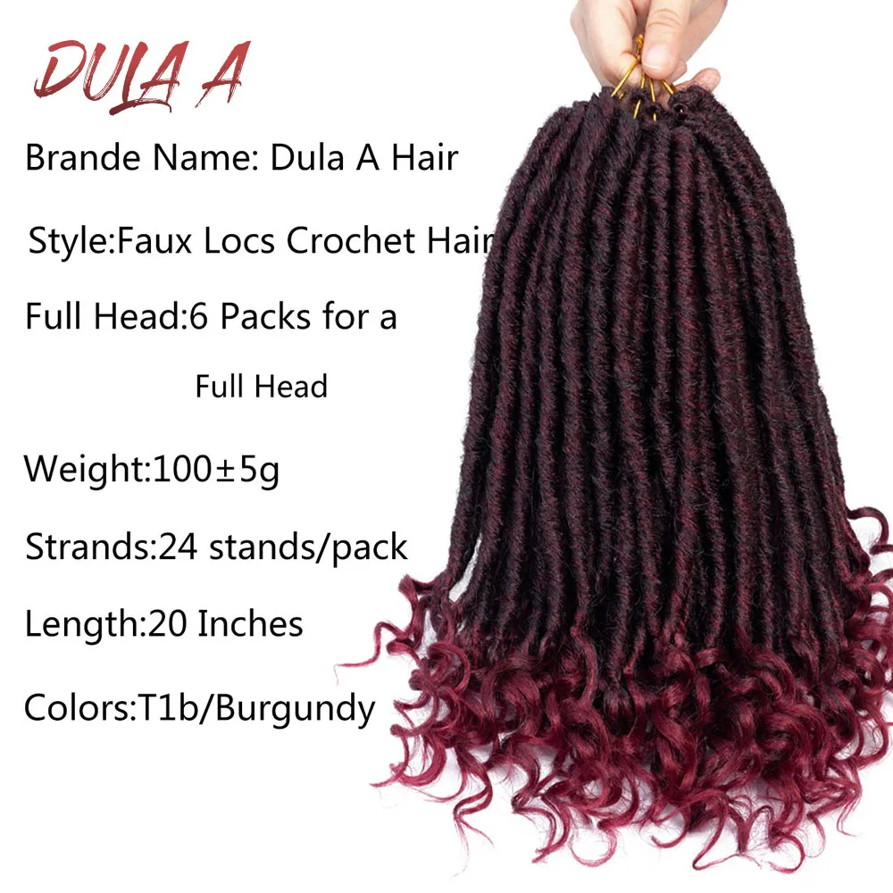 Dula A 20 &quotGoddess прямые искусственные локс с завитыми концами 24 прядей в упаковке