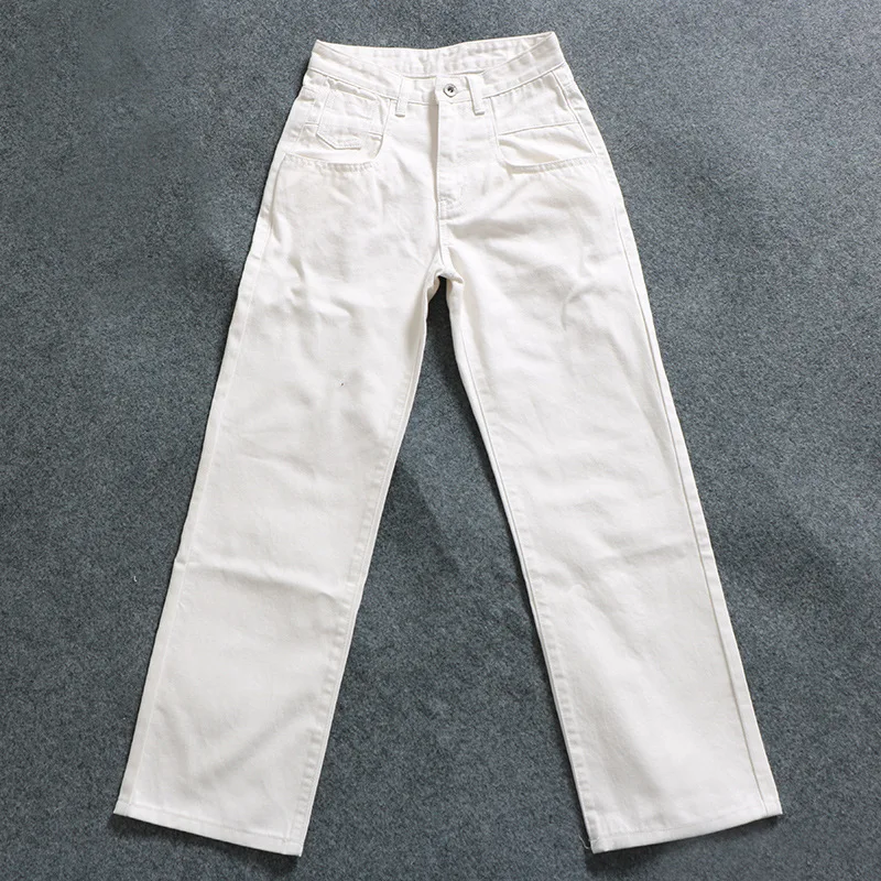 

MIND FEET Women Jeans Wide Leg Casual Loose Vintage Blue White Trousers Plus Size Straight Female Fashion Oversize Denim Pants