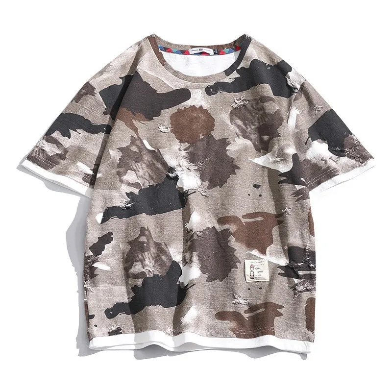 

Men Hip Hop Skateboard Baseball Military Tee Shirt Men Letter Print Patchwork Color Navy Casual T Shirt Cotton Tees T-shirts Men