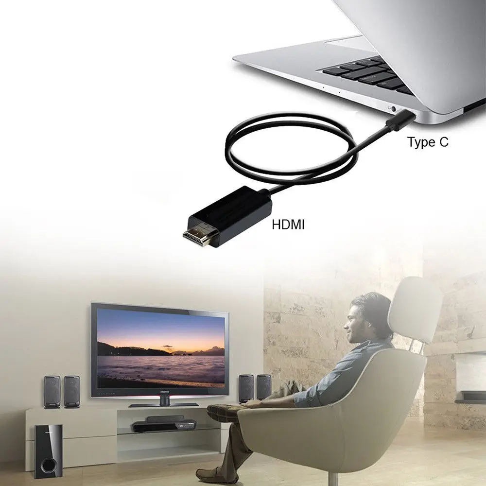Горячий-Type-c видео кабель USB3.1 тип-c к HDMI 6 футов USB 3 1 (Thunderbolt совместимый) для
