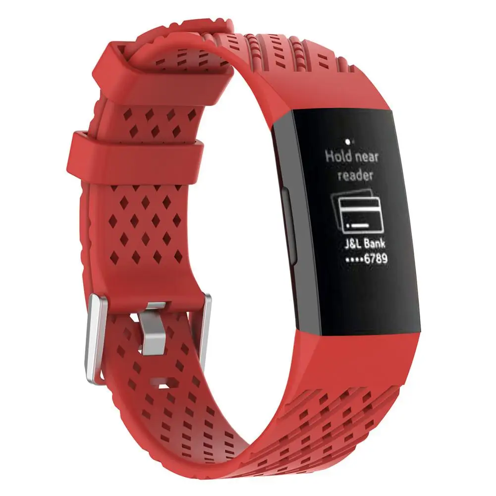 Новый ремешок для умных часов Силиконовый Fitbit Charge3 текстурный умный