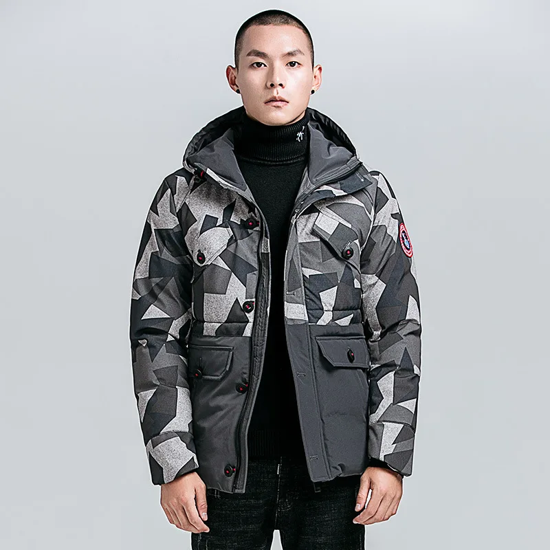 Uniqstore для мужчин s парка зимнее пальто мода камуфляжная толстовка хлопок