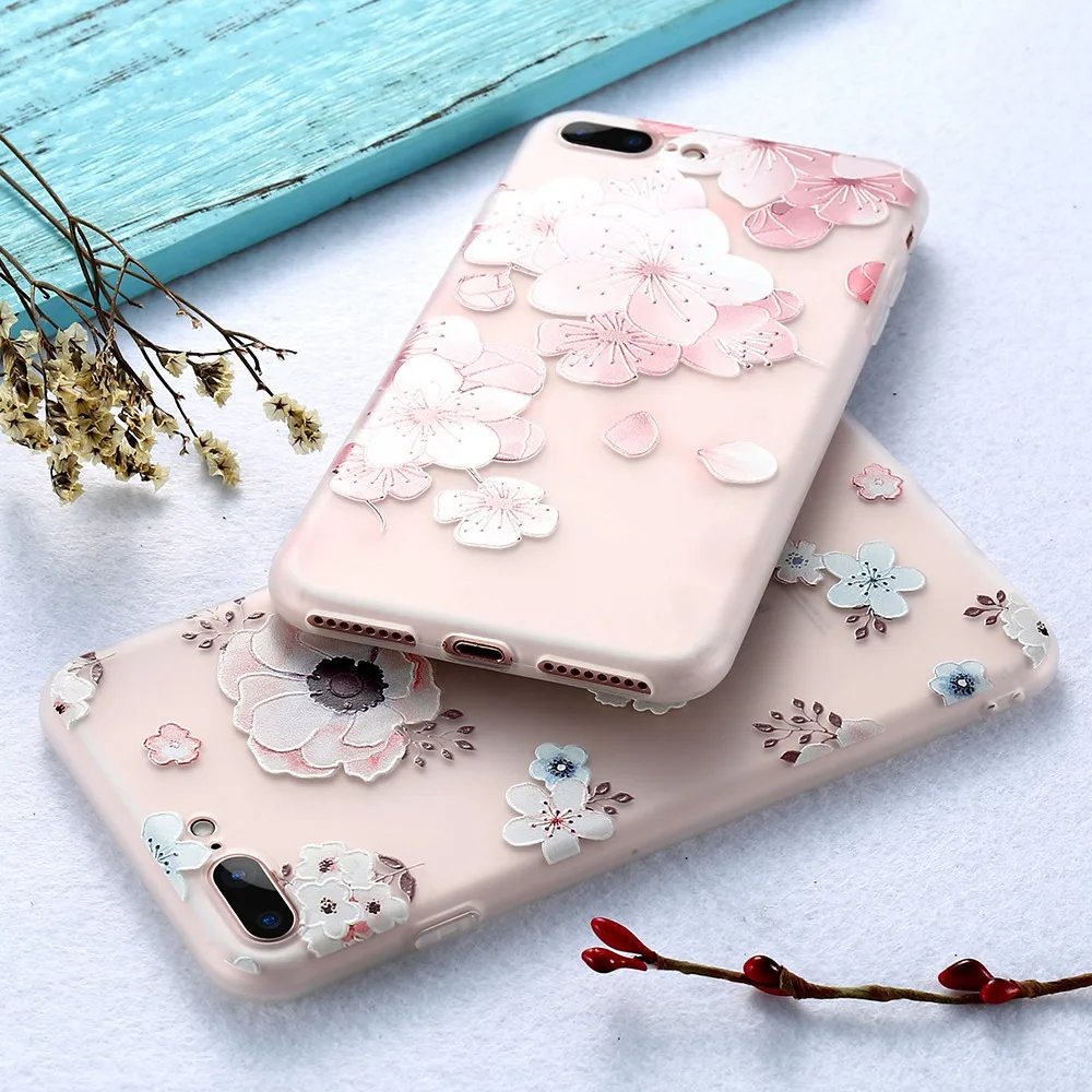 KISSCASE чехлы с Цветочным Тиснением для iPhone 5S 5 SE X XS Max чехол 3D TPU силиконовые