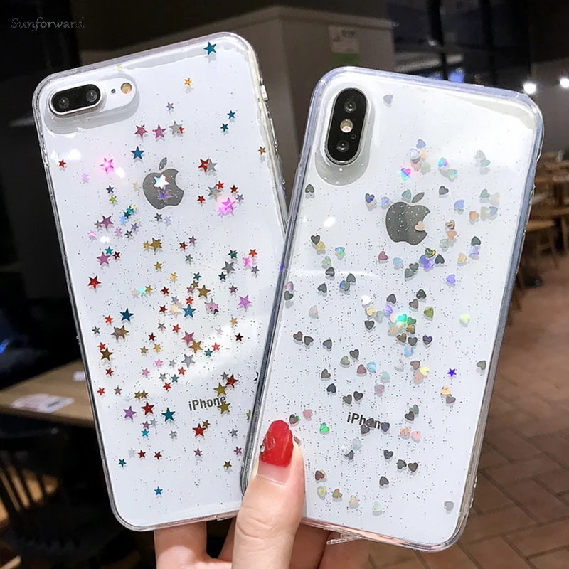 Роскошный блестящий ТПУ чехол для iPhone X XR XS MAX силиконовый 5 5S 5SE ультра тонкий