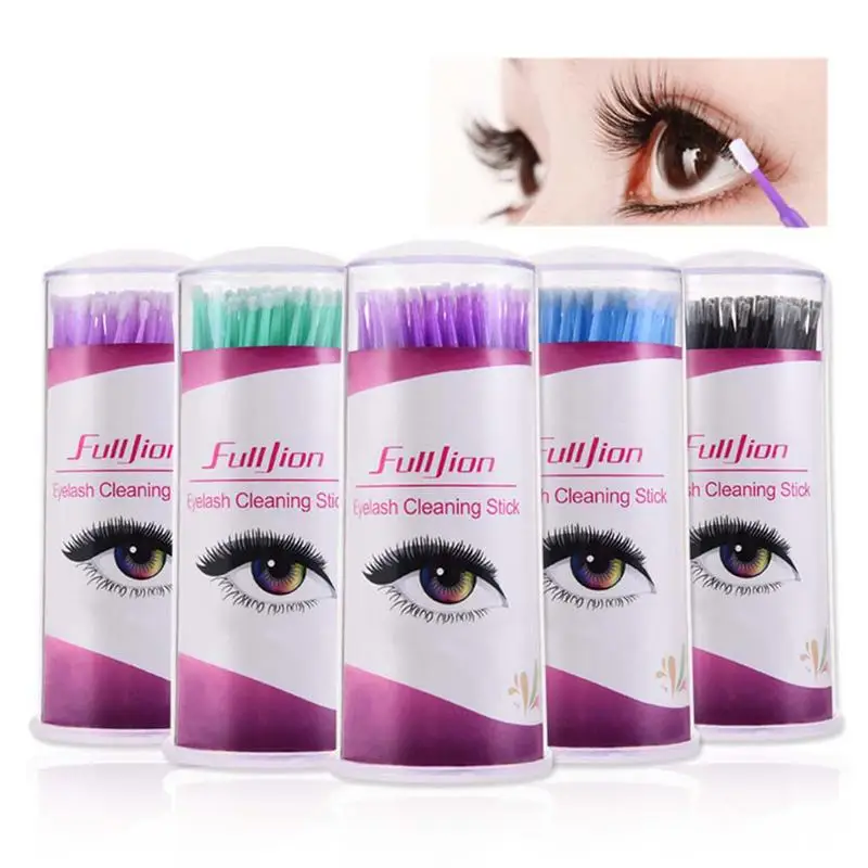 

100 PCS Grafting Eyelash Cleaning Stick Dedicated Cotton Swab Tip Lashes Removing Cotton Swab Disposable Tattoo Plastic Cotton S