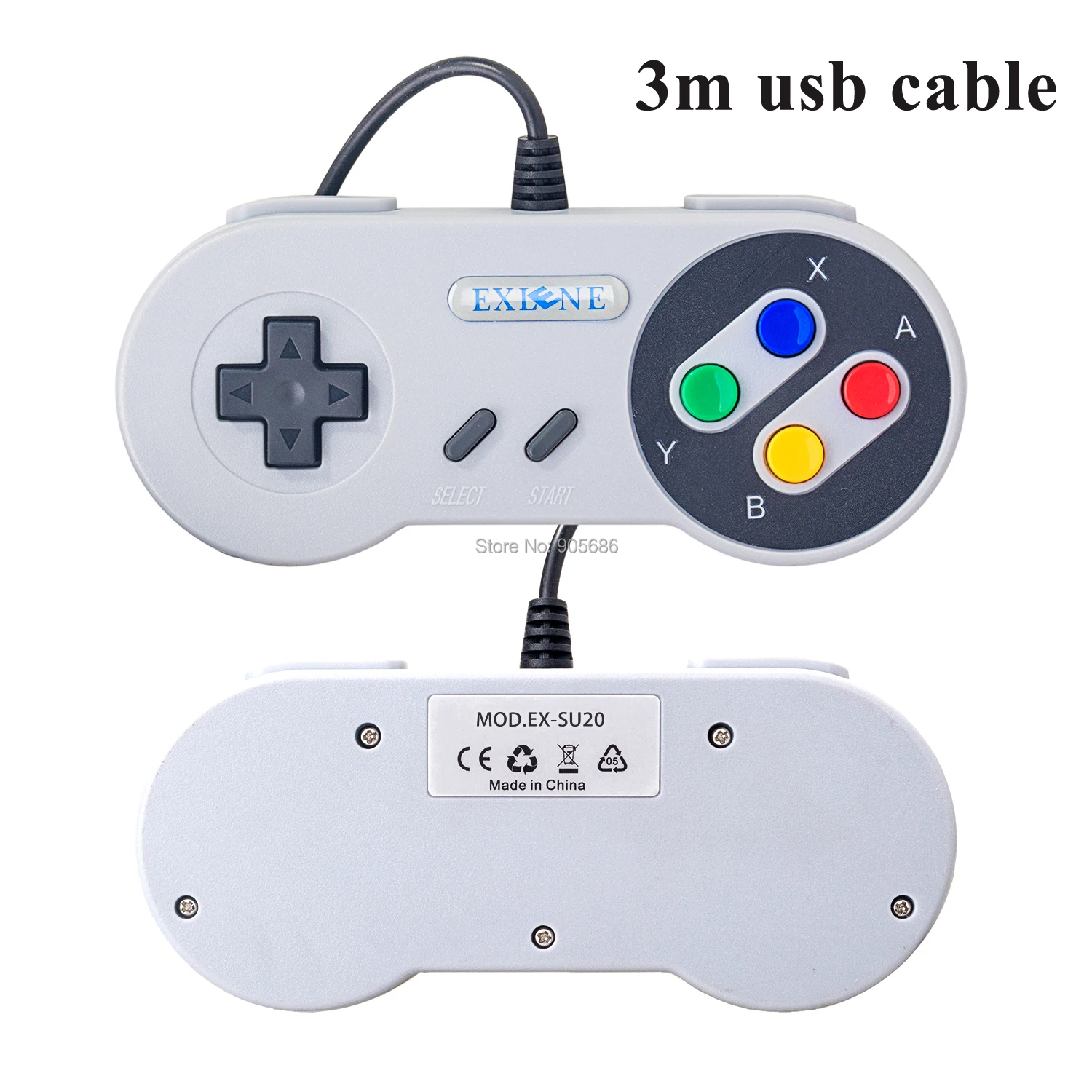 Exlene 3M USB контроллер для классический супер Nintendo NES SNES джойстика геймпад