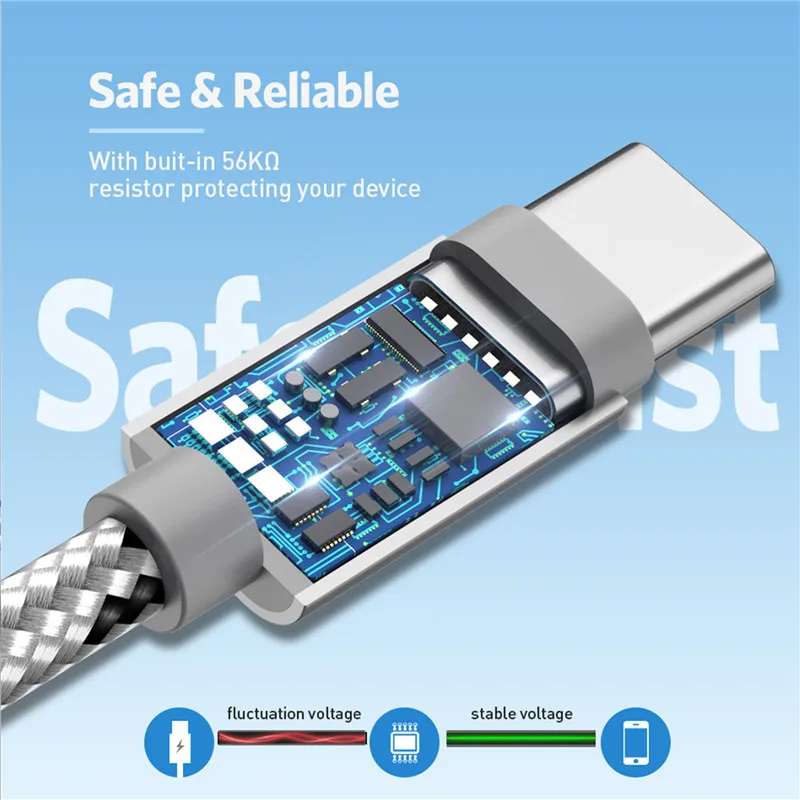 Кабель USB Type C USLION для быстрой зарядки телефона кабель Samsung Galaxy S9 S8 xiaomi mi 8 в