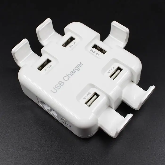 Прочный Портативный 5 Порты и разъёмы USB Зарядное устройство Smart Мощность кабель