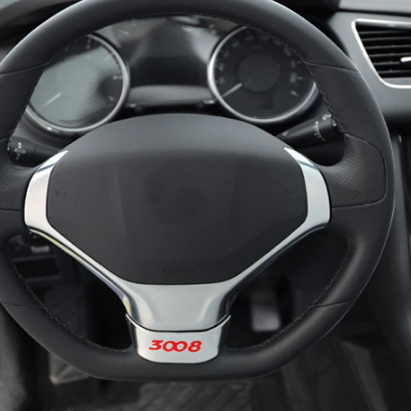 3D 3008 наклейка на рулевое колесо Foal burn хромированная из АБС пластика для Peugeot 2012 2013