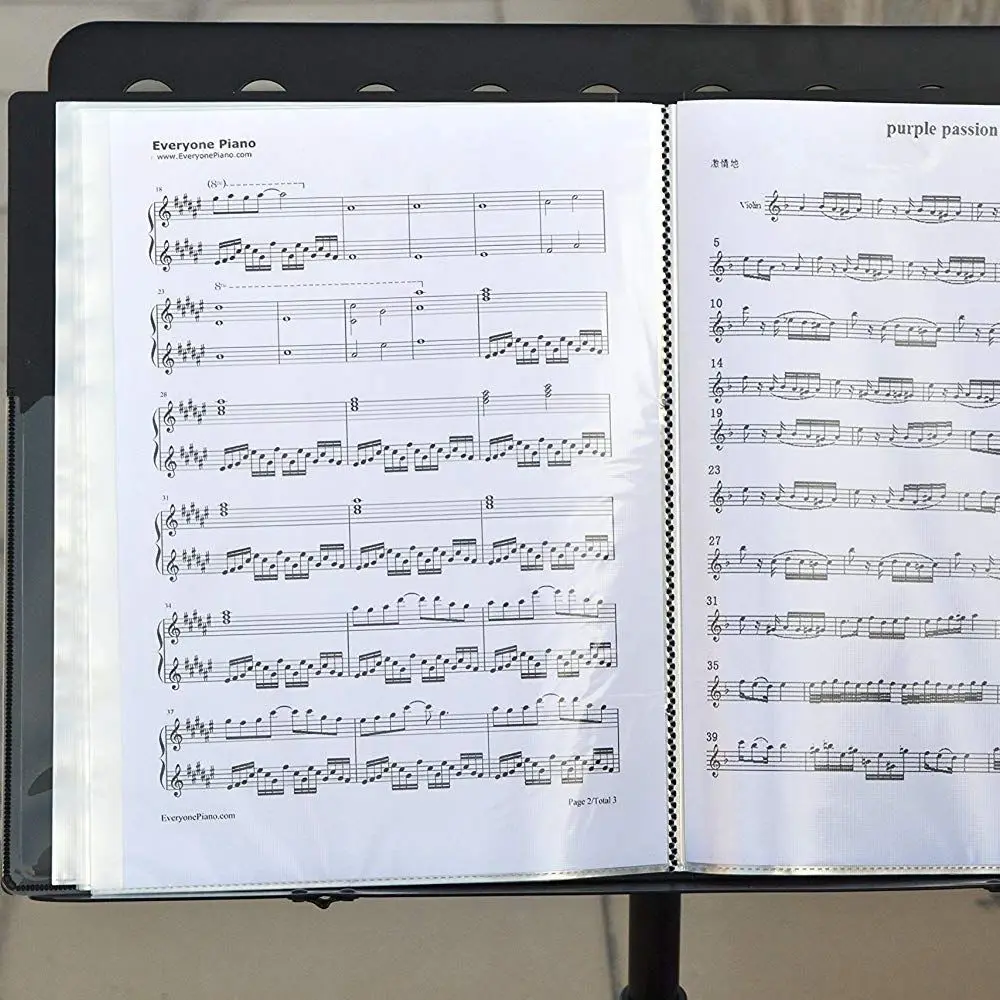 Music Score Folder Expanded Sheet Piano Book 40 Pockets Document Storage Holder Protective Organizer Accessories - A4 | Канцтовары для