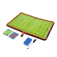 1 set portable artificial leather magnetic soccer tactic coaching board fold able for football games teaching