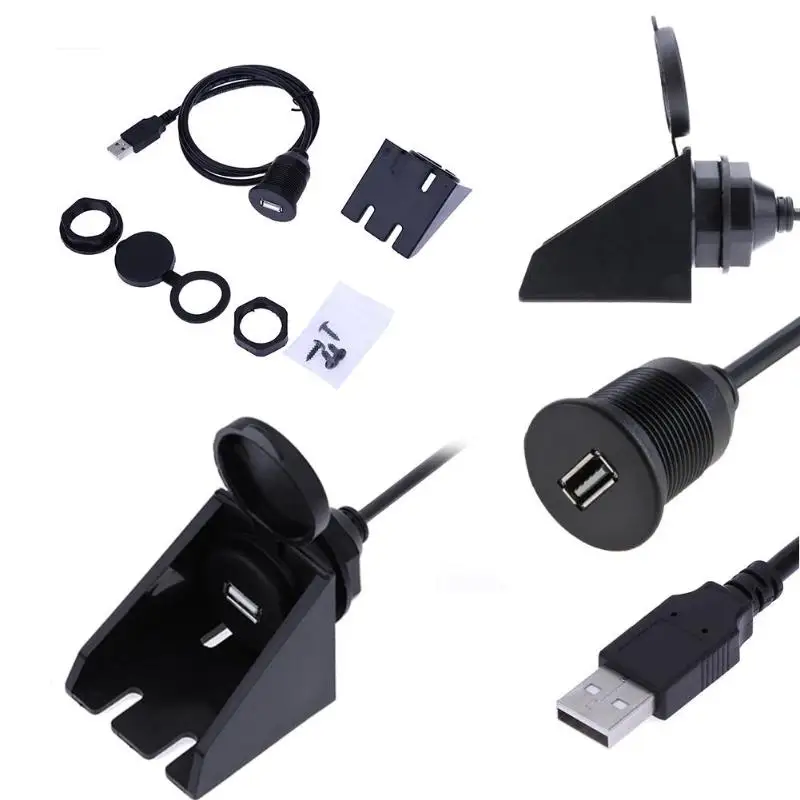 VODOOL Универсальный Удлинительный кабель для автомобиля USB 2 0 1 м с креплением