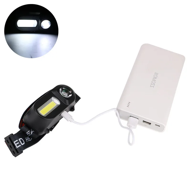 700LM Waterproof Headlamp 6 Modes Head Lamp USB Rechargeable light COB LED Headlight for Outdoor Lighting Camping Fishing | Лампы и