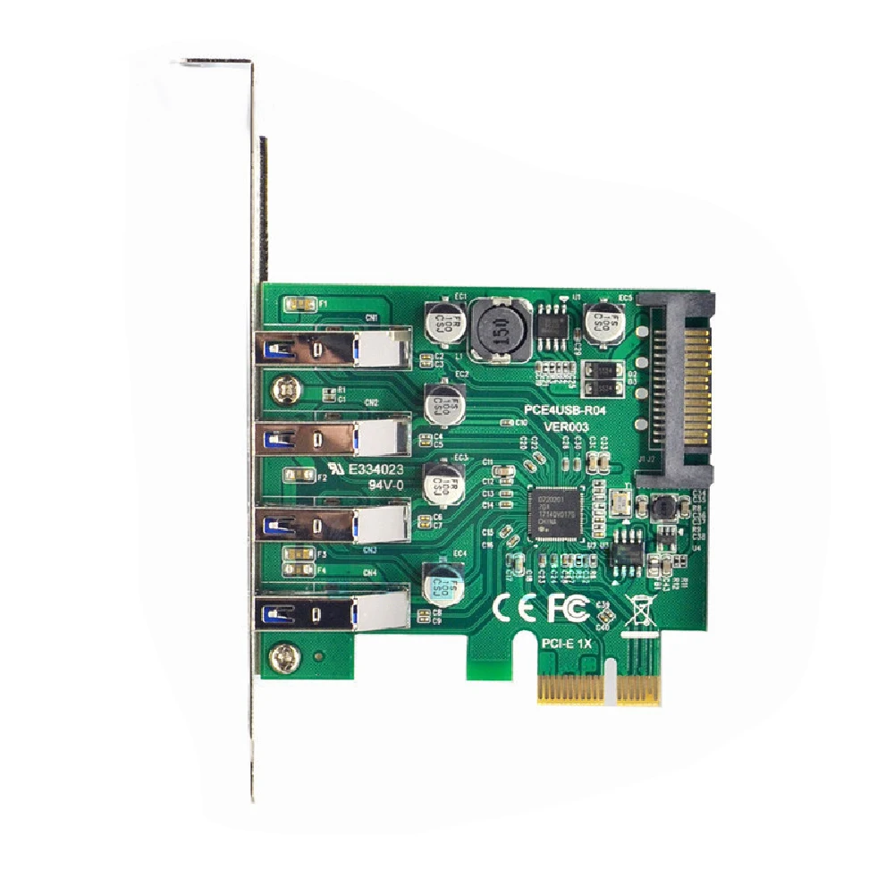 Карта расширения USB3.0 PCI E Express карты компьютера 4 портовая карта адаптера с