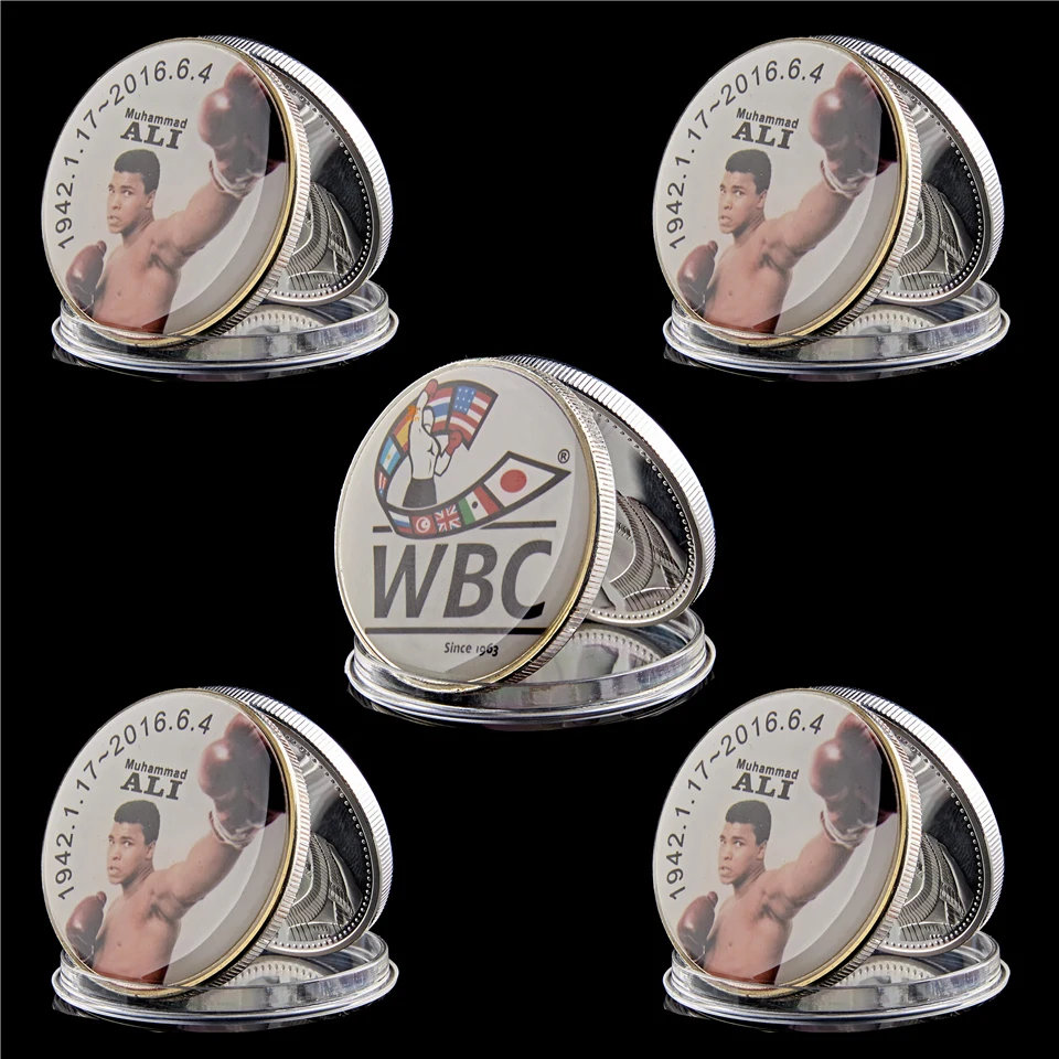 5 шт./лот 1942-2016 WBC Чемпион боксер Мухамед Али спортивные соревнования Серебряная
