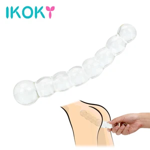 IKOKY 8 бусин Анальная пробка Кристалл Стекло Анальная пробка массажер простаты интимные игрушки для женщин