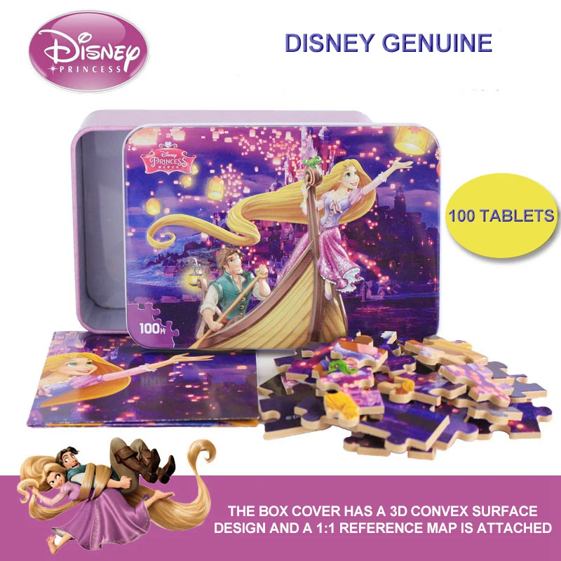 Пазлы из мультфильма Disney 100 шт. деревянные пазлы с длинными волосами для