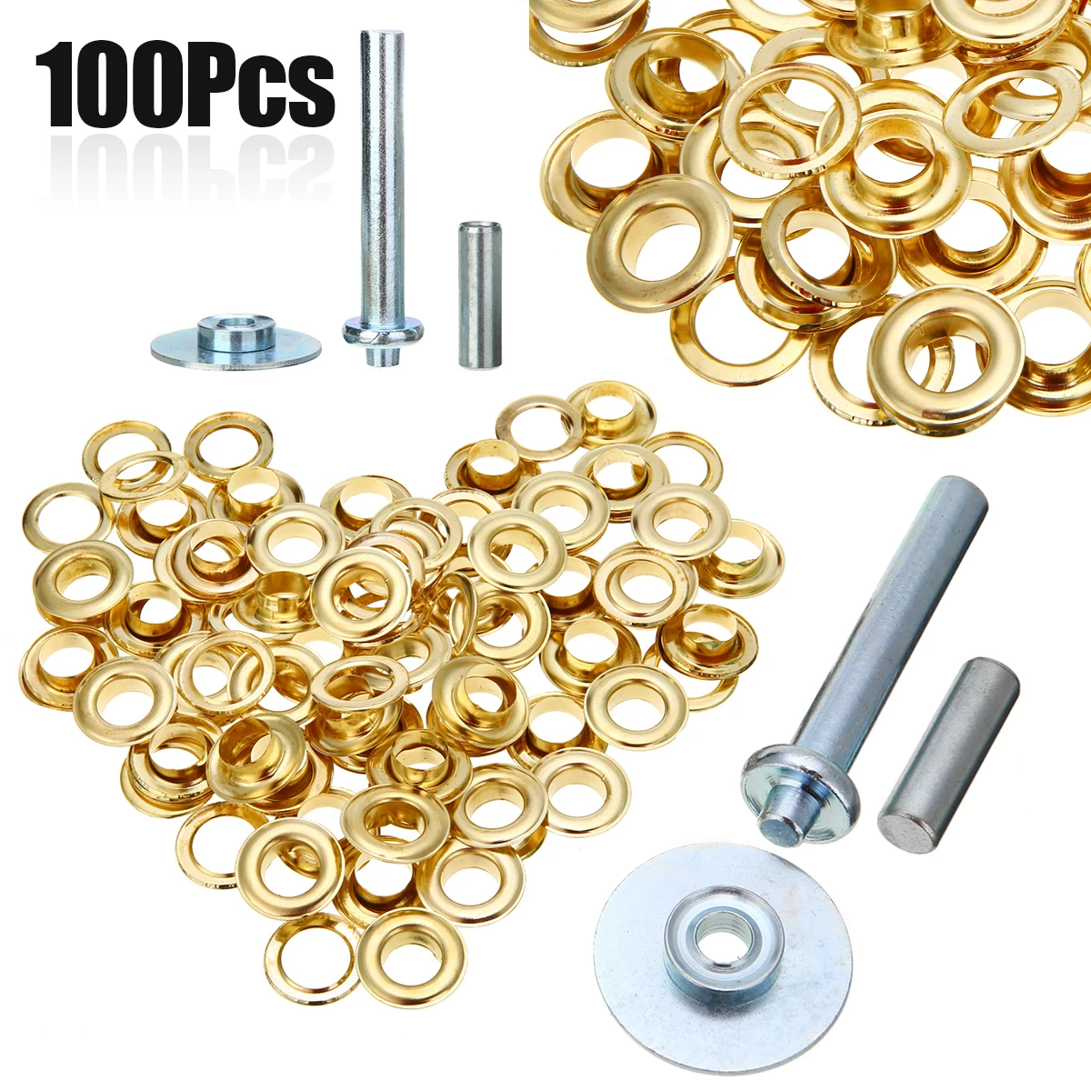 

100pcs/set Punch Grommet Leather Craft Tent Grommet 12mm Eyelet Punch Die Tool