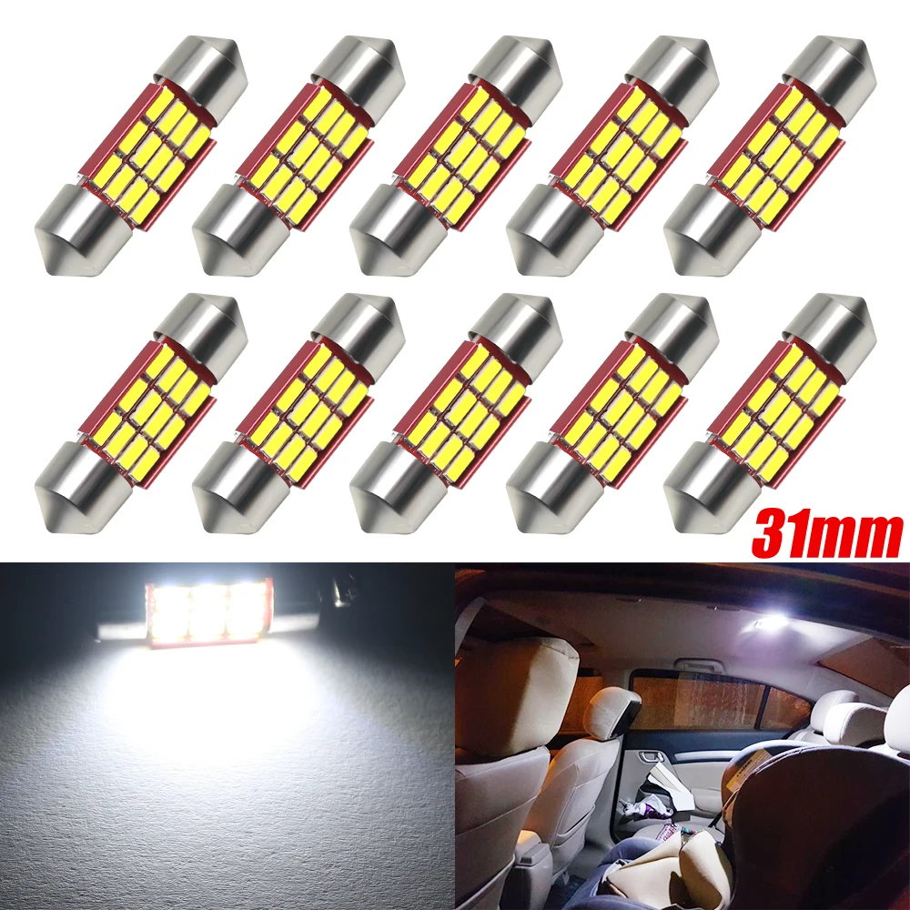10 шт. гирлянда 31 мм светодиодный C5W C10W 4014 SMD лампы CANBUS без ошибок белые для