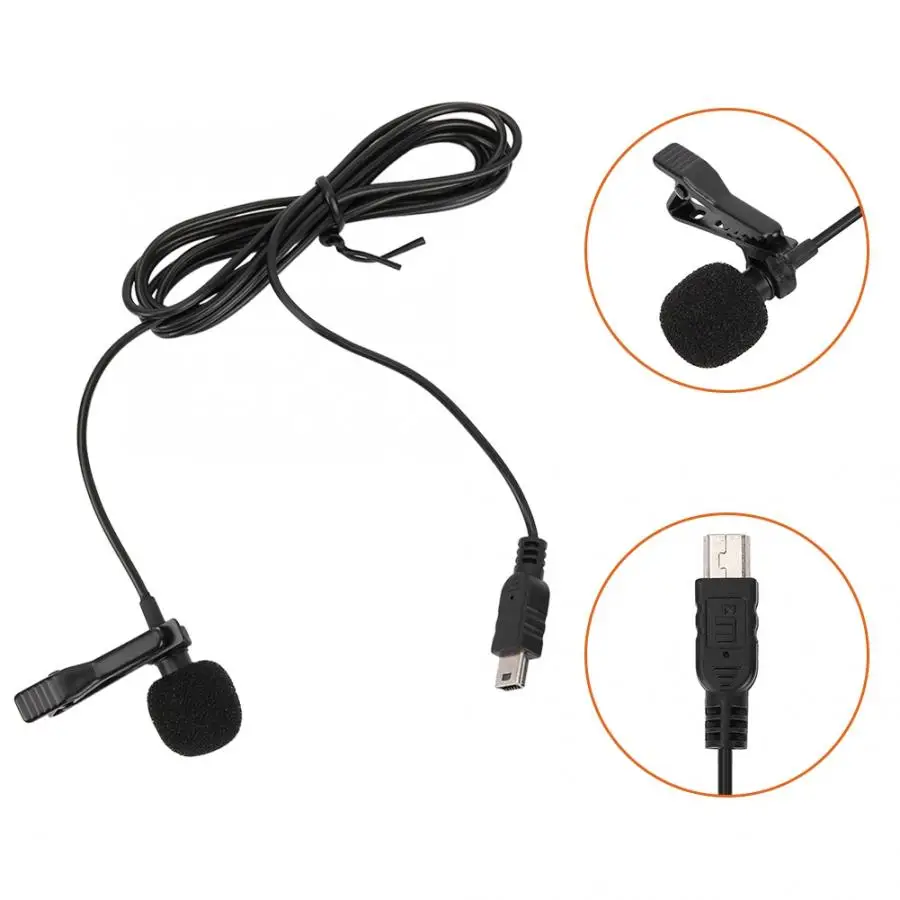 Микрофон Mini USB стерео внешний микрофон профессиональный с зажимом для GoPro Hero 3/3 +/4