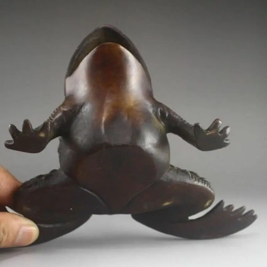 

Collection Chinese Brass Carved Animal Frog Exquisite Small Statues Gift