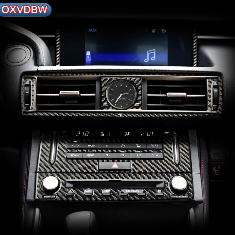 

Аксессуары из углеродного волокна для LEXUS IS300H 200 250 350, внутренняя отделка выпускного отверстия CD, кондиционер, Центральная панель управления...