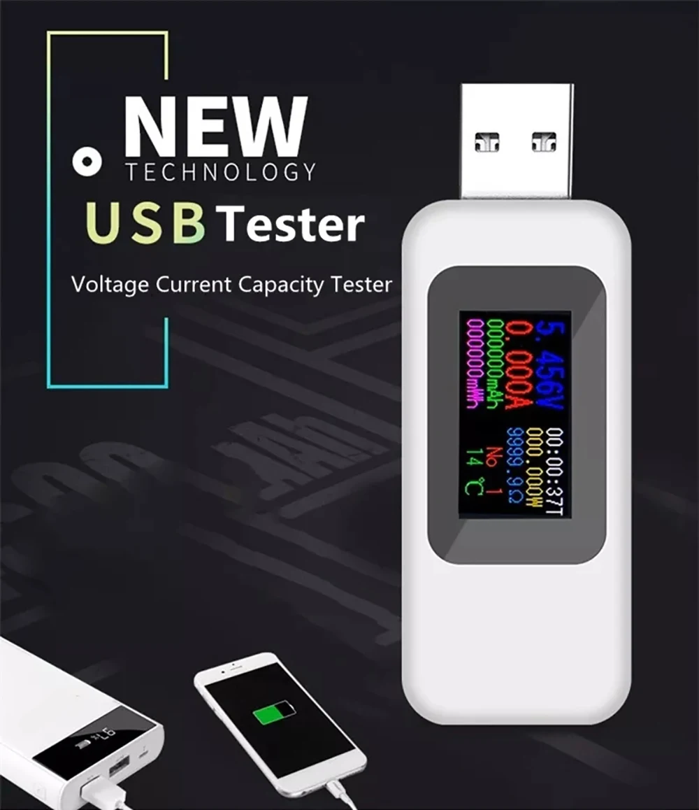 10 в 1 цифровой вольтметр Амперметр Usb тестер термометр измеритель мощности таймер