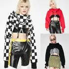 Женская укороченная Толстовка с длинным рукавом, готический панк пуловер