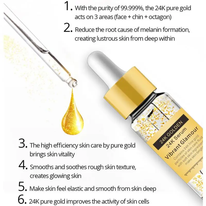 24K Pure Gold High Enrichment Skin Repair Anti-aging Facial Care Essence Anti Wrinkle Whitening Women Speckle Fade Face Serum | Красота и