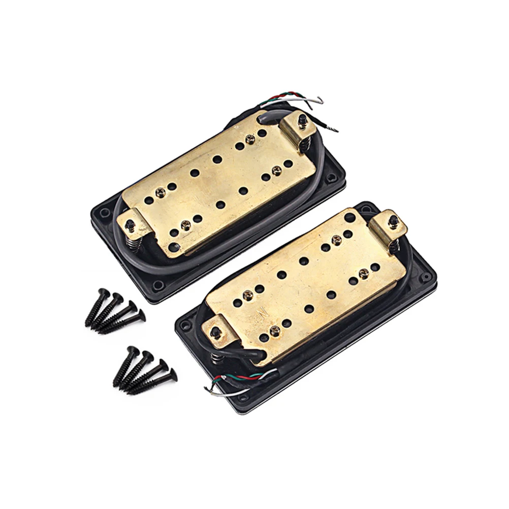 2Pcs Black Pearl Guitar Pickups Ceramic Magnets Electric Double Coil Humbucker (Black &amp Red) | Спорт и развлечения