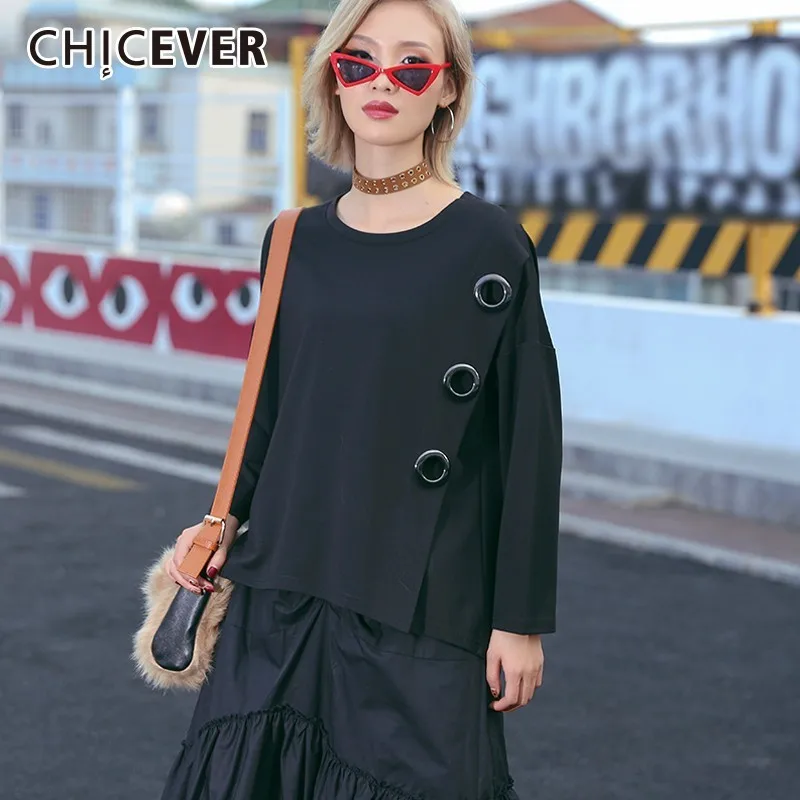 CHICEVER осень зима футболки для женщин O средства ухода за кожей шеи с длинным