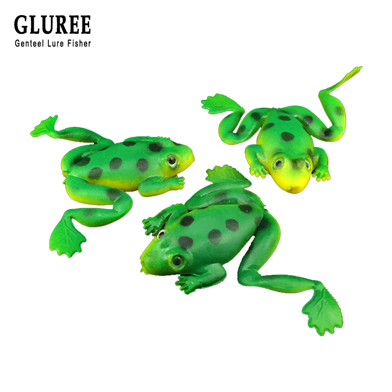 GLUREE 5Pcs/Lot Frog Shape Fishing Lure Artificial Soft Bait Silicone 3cm 2.5g Swimbait Green | Спорт и развлечения