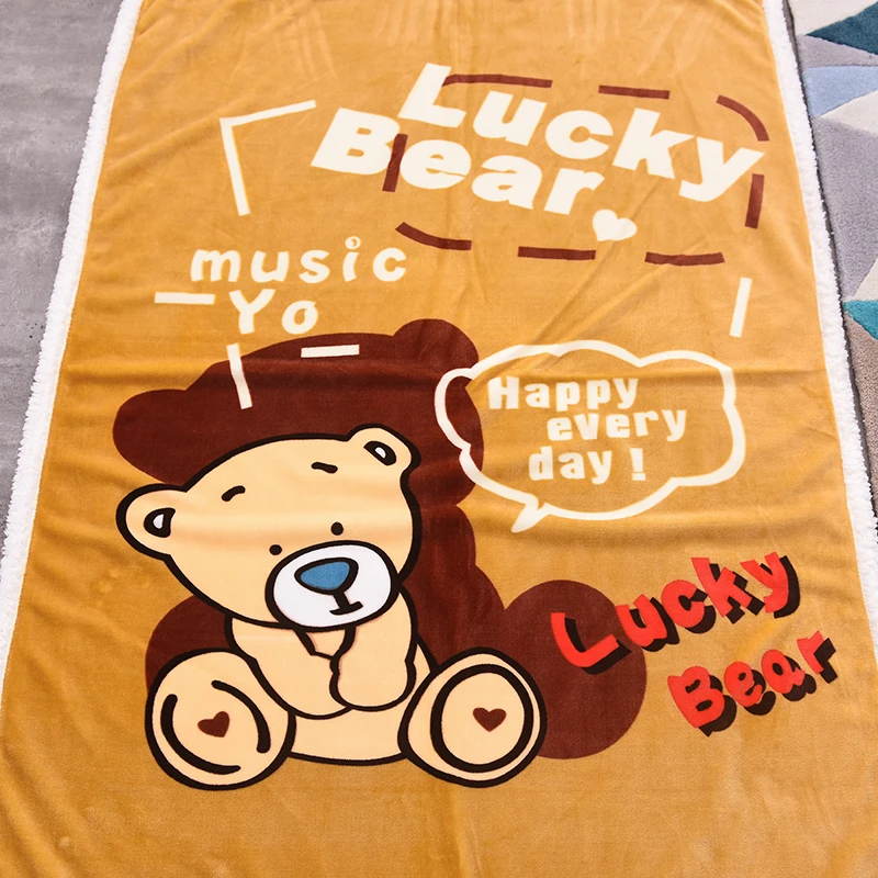 New Cartoon Bear Children's Blanket Double Warm Comfortable MachineWashable Spring and Autumn Child Gift | Дом и сад