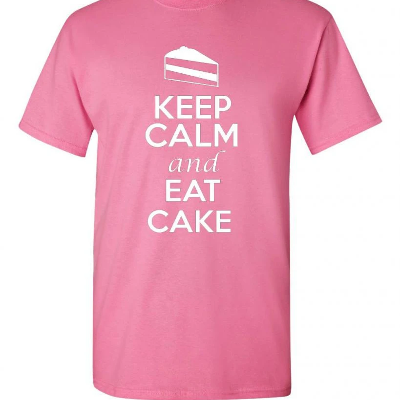 Keep Calm and Eat Cake Adult Novelty T-Shirt Tee |