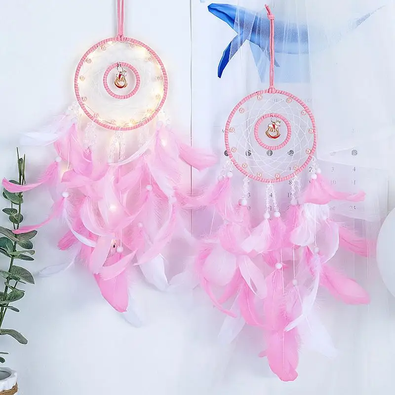 Ручной работы Ловец снов перо кулон Wind Chime японский стиль девушка сердце домашний