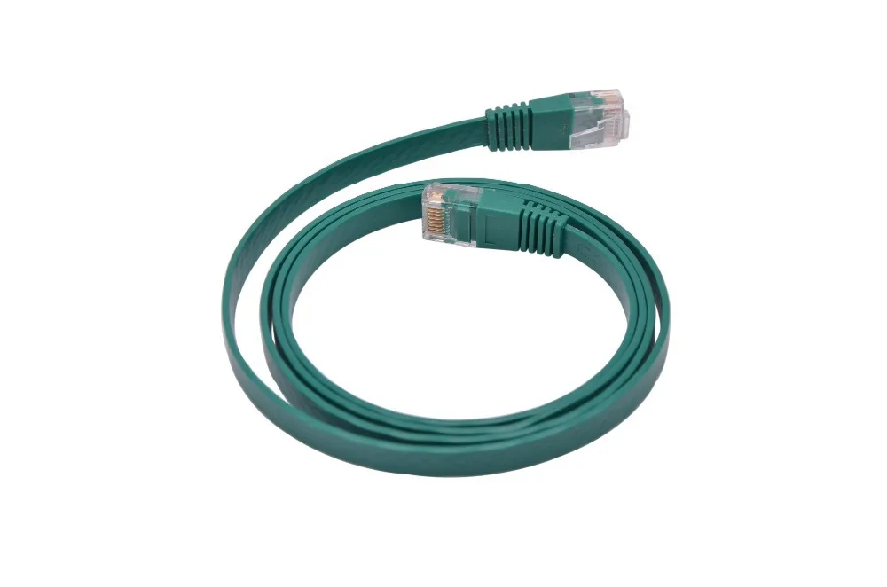 Бесплатная доставка зеленый цвет 1 м Lan кабель голая медь плоский UTP Ethernet сетевой