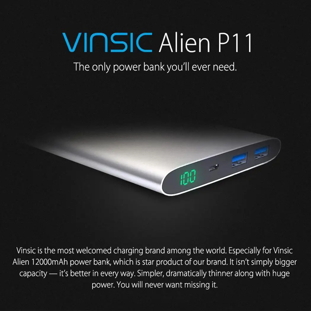 12000 мАч портативный ультра тонкий power Bank общий двойной USB Внешний легкий вес