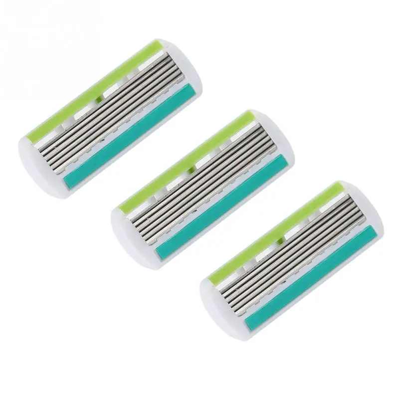 Ручка + 6 шт. шестислойное лезвие для мужчин очищающее средство лица инструмент бритья|Бритва| |