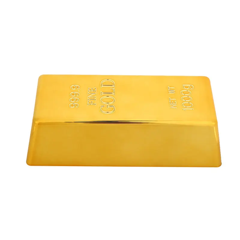 

Drop Shipping Fake Gold Bar Plastic Golden Paperweight Home Decor Bullion Bar Simulation Decoration Crafts Creative Gold Brick