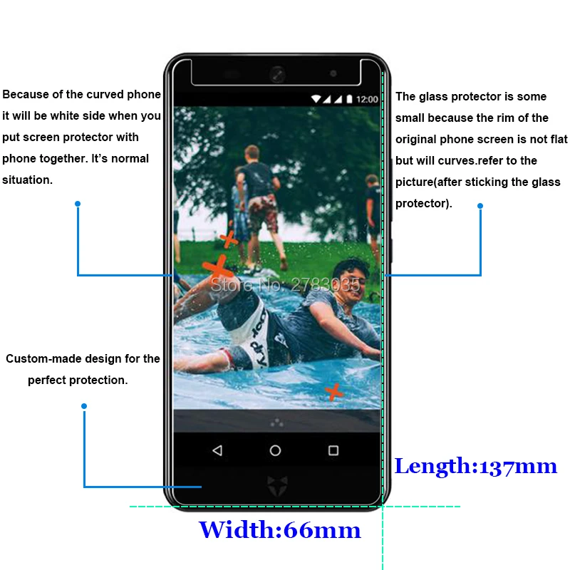 Для Wileyfox Swift 2 / Plus 5 0 &quotновая твердость 9H 2.5D ультратонкая закаленная