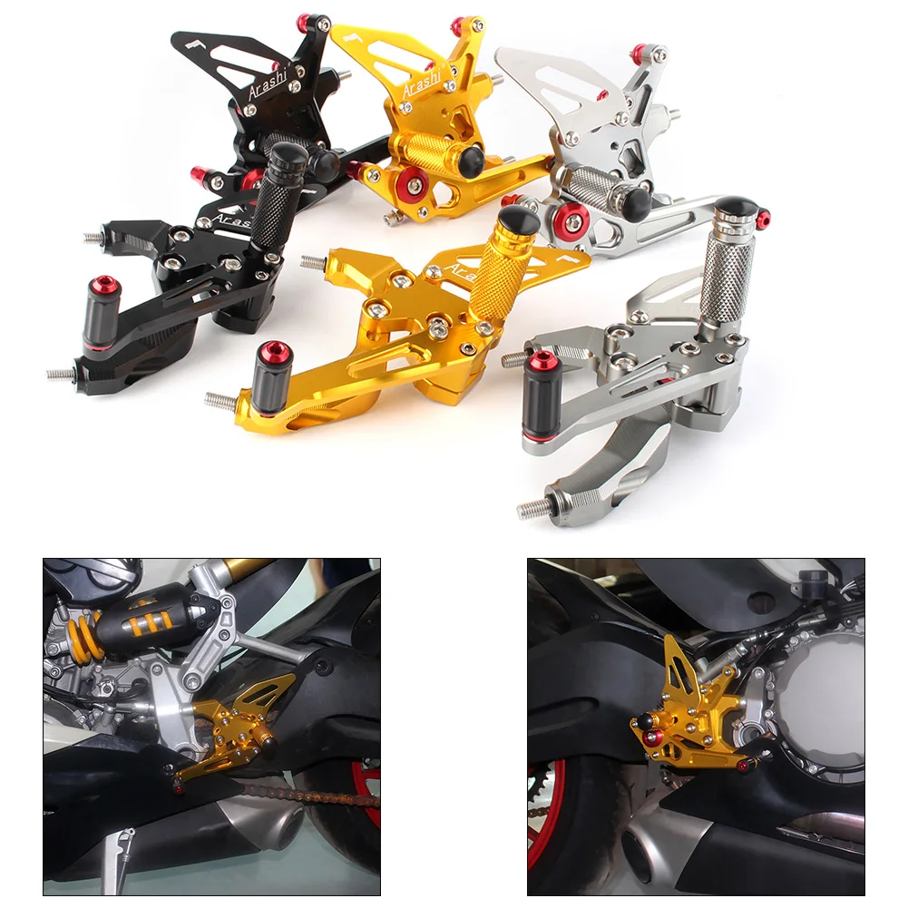 

Motorcycle Adjustable Rearset Footpegs Rear Set foot Pegs Footrest for Ducati 959 Panigale 2016 2017 2018 CNC Aluminum